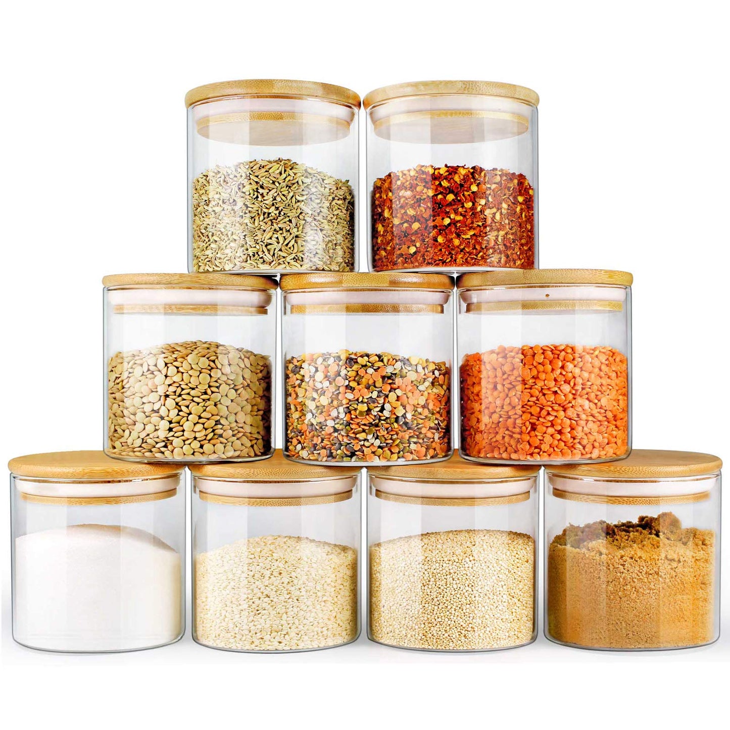 Glass Jars with Bamboo Lids
