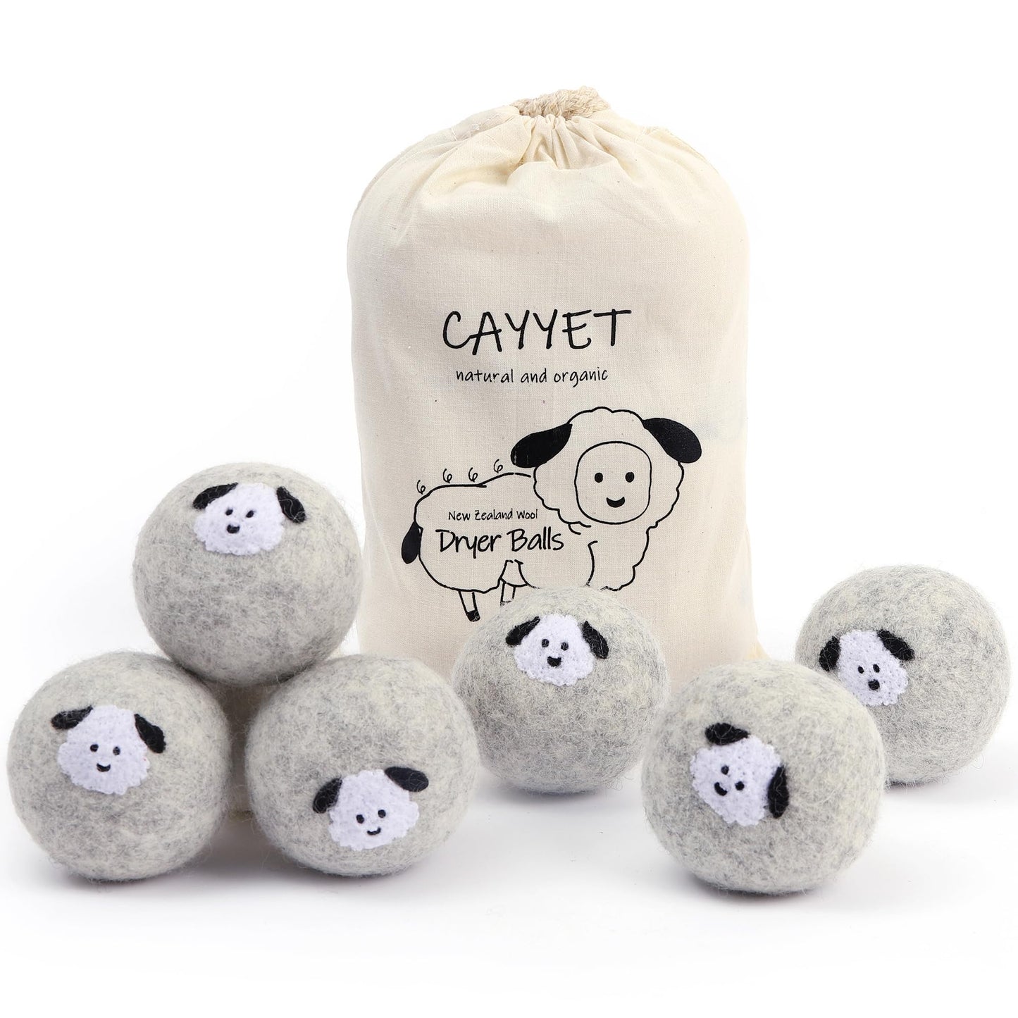 Wool Dryer Balls 6-Pack Dryer Balls Laundry Reusable