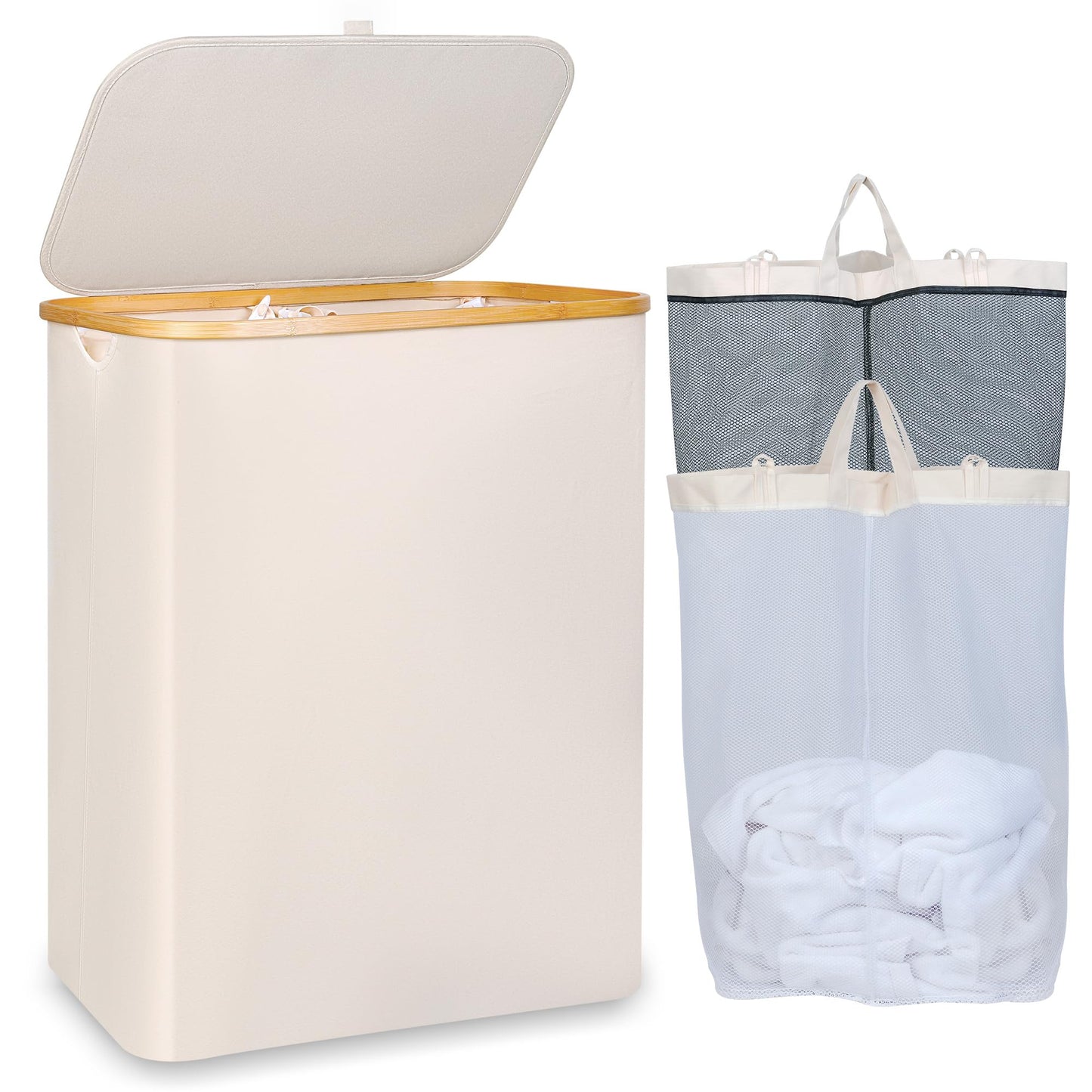 Laundry Hamper with Lid and Mesh Bags